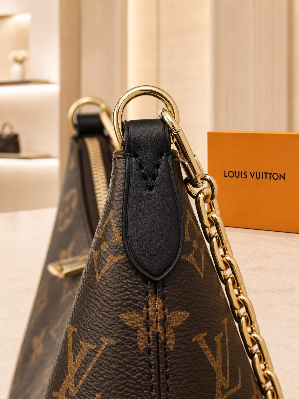 Louis Vuitton Boulogne Monogram Coated Canvas Shoulder Bag with Natural Trim - Picture 6 of 6
